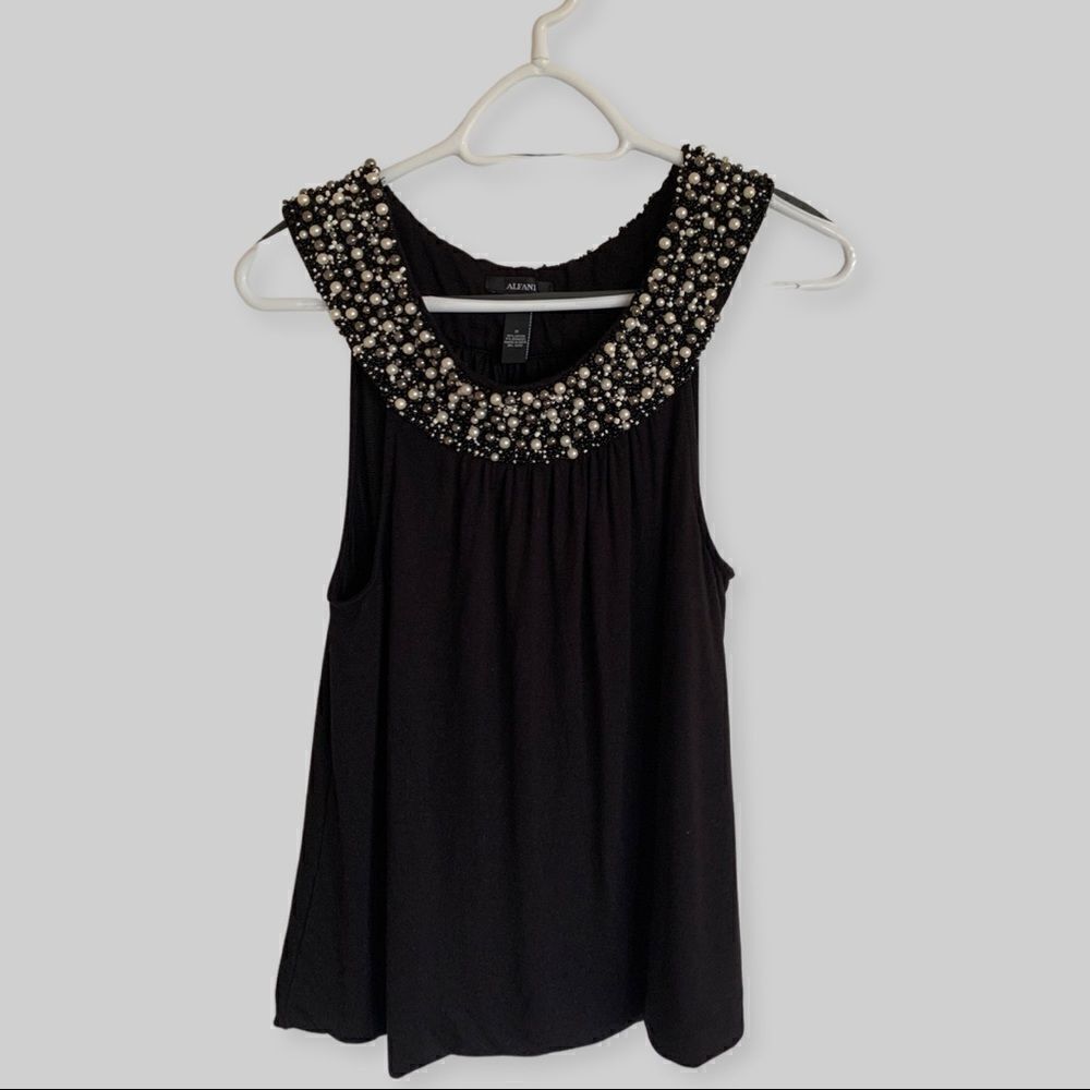 🌸3 for $30🌸 Alfani Beaded Collar Tank top - Picture 3 of 5